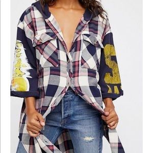 NWOT free people Maddox plaid button down